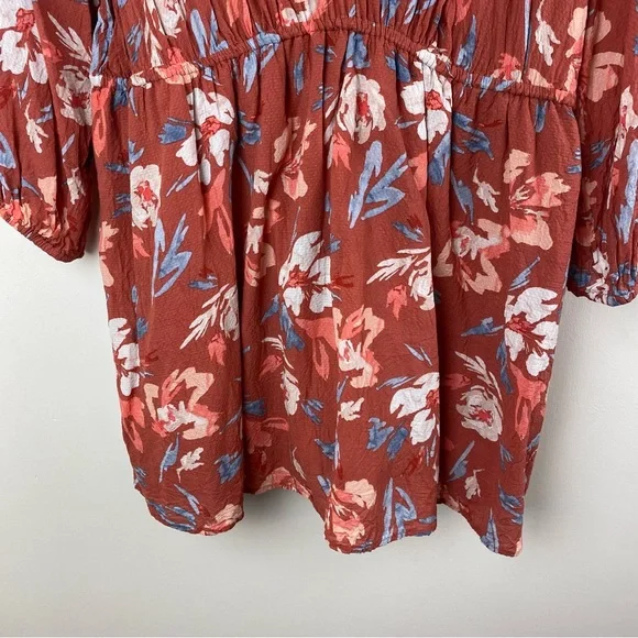 🦋Isabel Maternity Woven Floral Babydoll Top Chiffon Blouse Size XL - Picture 3 of 9